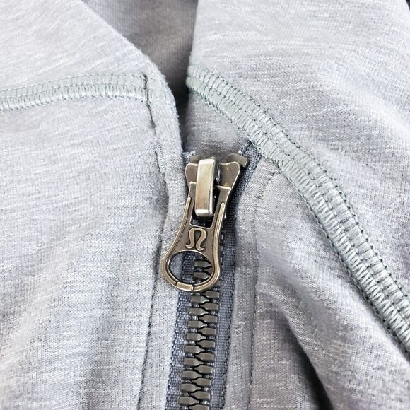 Lululemon Precision Jacket Asymmetric Womens 6 Gray Thumbholes Running - Picture 10 of 11